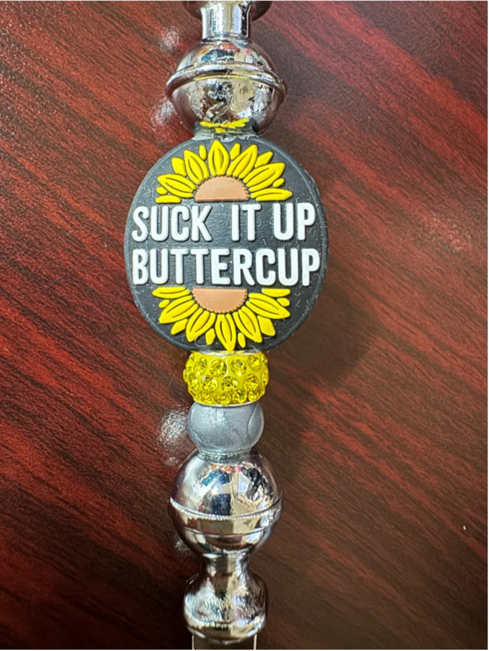 Handcrafted “Suck It Up Buttercup” Beaded Letter Opener